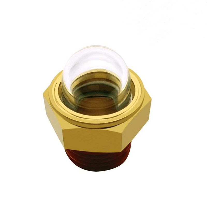 Brass Dome Oil Sight Glass – 1/2 NPT High Pressure Level Plug for Air Compressor