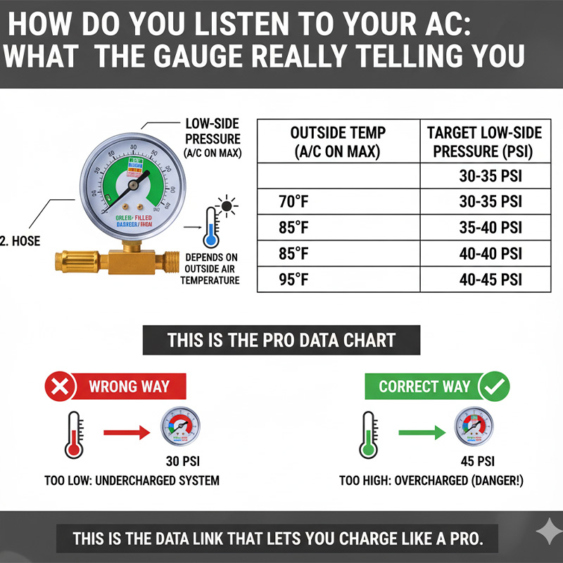 Refrigerant Charge Hose with Gauge