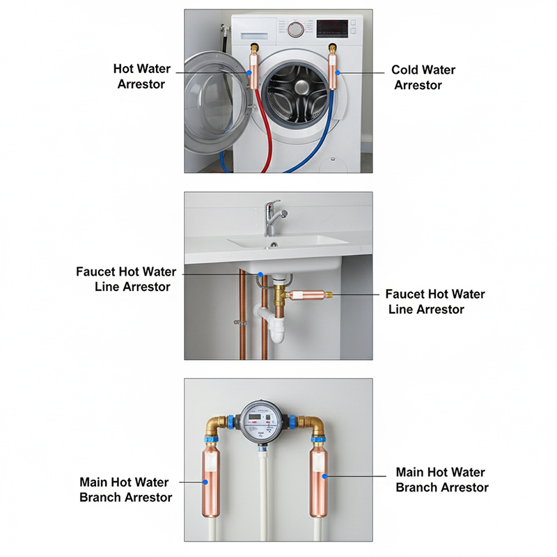 water hammer arrestors.5..