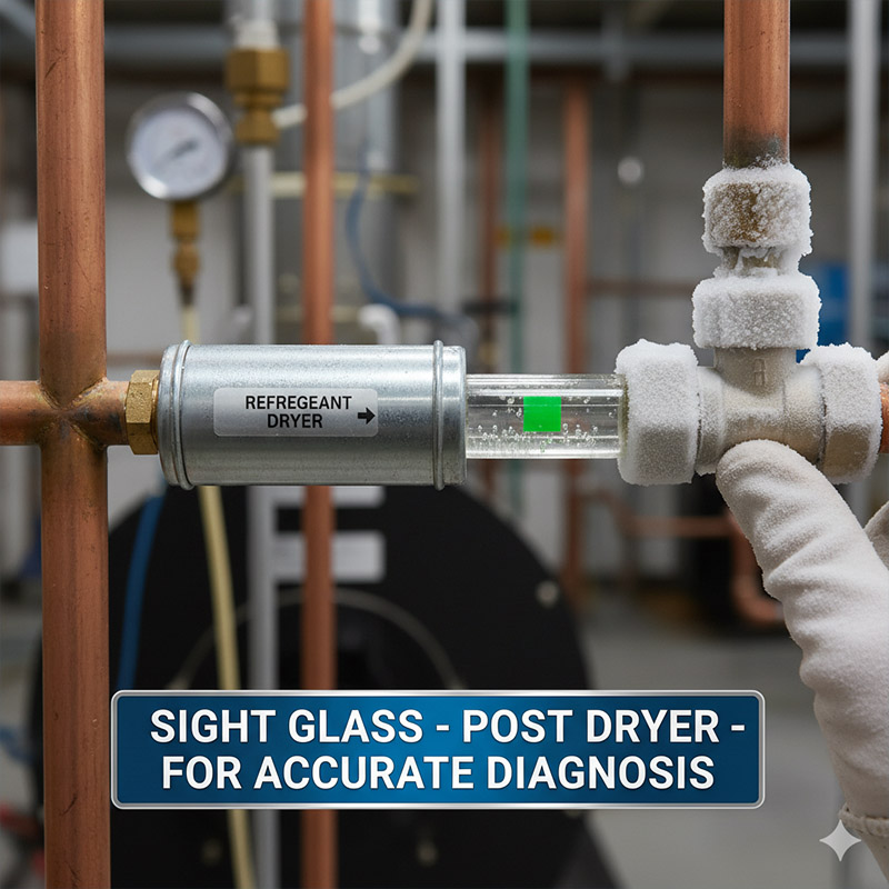 Does the sight glass go before or after the dryer2