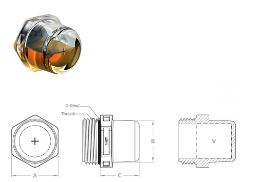 Shatterproof Polycarbonate Oil Sight Glass for 3D Visual Fluid Monitoring