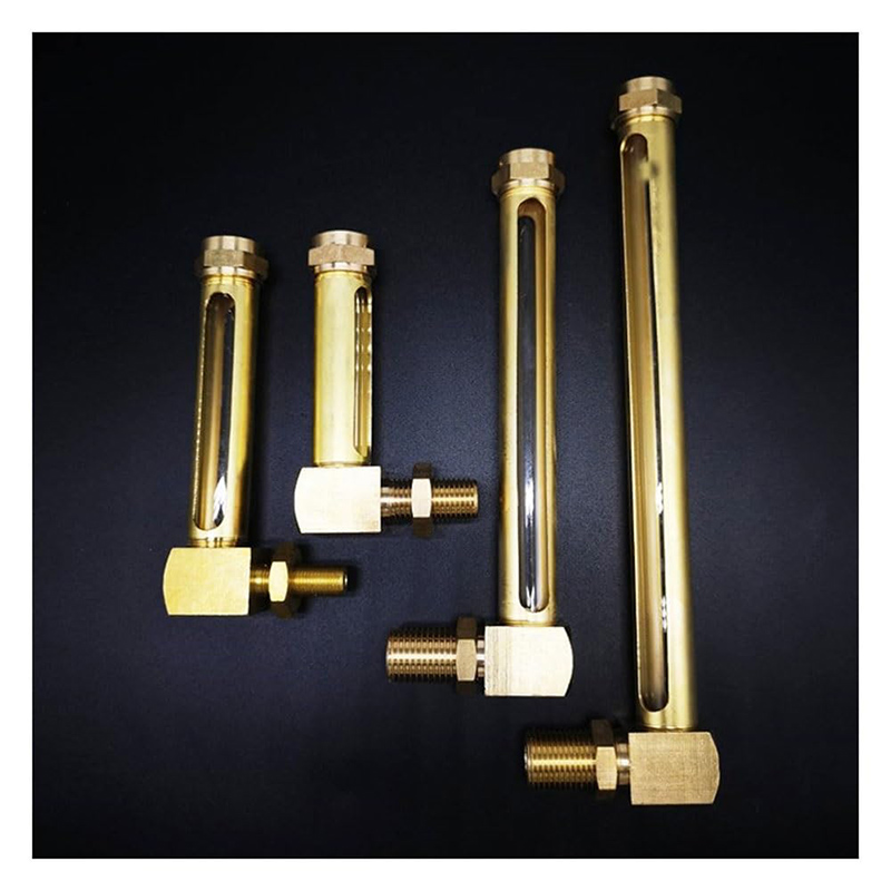 1/4″ to 1″ NPT L-Shape Brass Oil Level Sight Gauge Fluid Level Indicator for Hydraulic Tanks, Gearboxes & Air Compressors